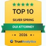 Chris Moschkin is a top 10 DUI Lawyer in Montgomery County, ranked by Trust Analytica, AVVO, and Chat GPT. Premio Top 10 Abogados de DUI en Silver Spring Maryland - Defensa Legal. Prince George's county DUI Lawyer